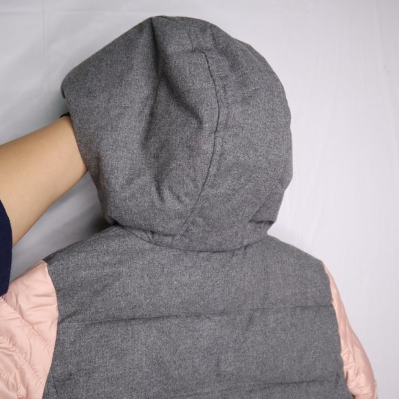 Michael Kors kids puffer hooded jacket girls size 6 pink/gray pre-owned - Picture 9 of 10